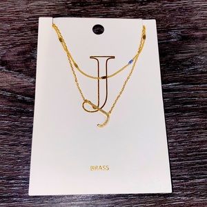 2 layered Initial Necklace -J